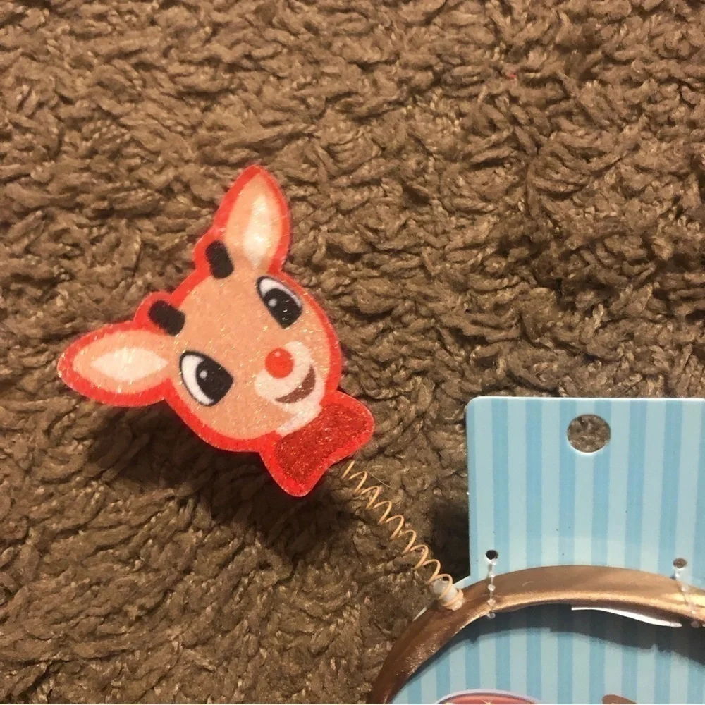 Rudolph the Red Nosed Reindeer Bounce Headband Glitter NEW